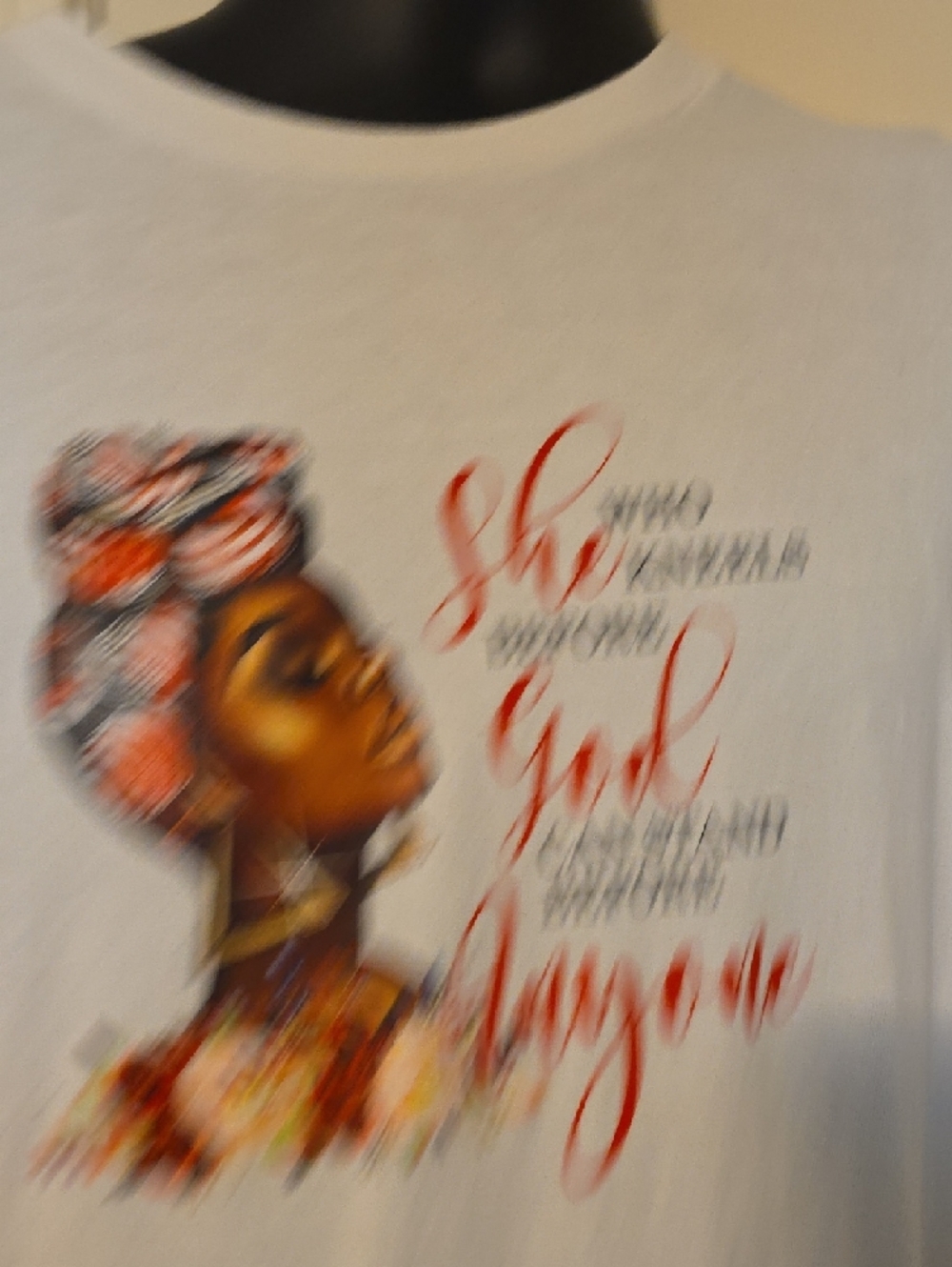 White Graphic  Tee with Inspirational Design - Picture 5 of 6